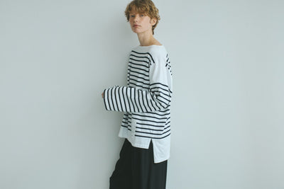 BORDER BASQUE SHIRT - モアプラス moreplus