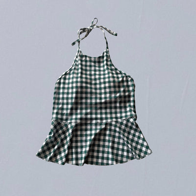 HALTER NECK ribbon -check- - モアプラス moreplus