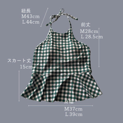 HALTER NECK ribbon - check - モアプラス moreplus